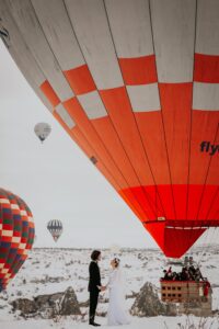 Marriage Proposal in Cappadocia, cappadocia proposal, can you get married in turkey, cappadocia wedding venues, wedding dress photoshoot